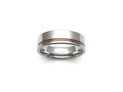 Tungsten Carbide Ring Wit Wood Inlay 7mm