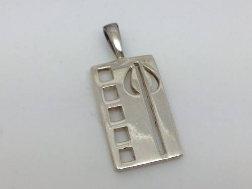 Silver and Blue C Z Pendant
