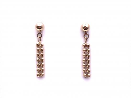 9ct Yellow Gold Beaded Drop Earrings