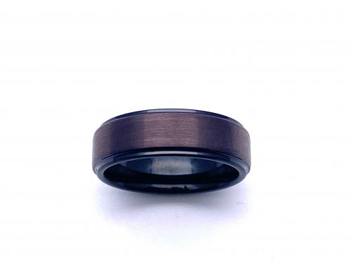 Tungsten Carbide Ring Black & Brown IP Plating 7mm