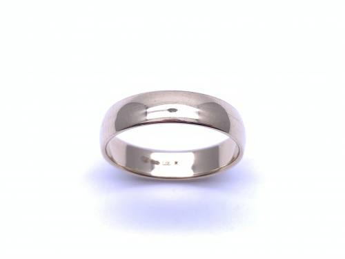 9ct D Shaped Wedding Ring 4.5mm