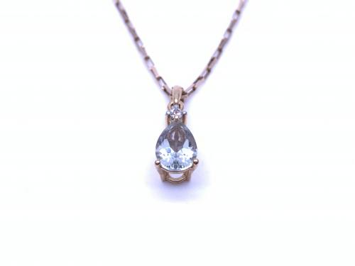 9ct Beryl & Morganite Pendant & Chain