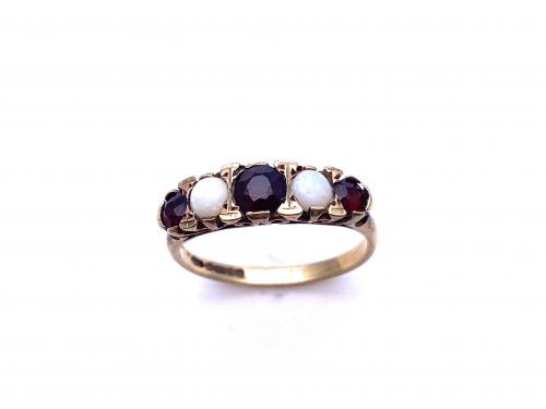 9ct Opal & Garnet Eternity Ring