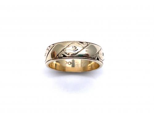 9ct Yellow Gold Patterned wedding Ring