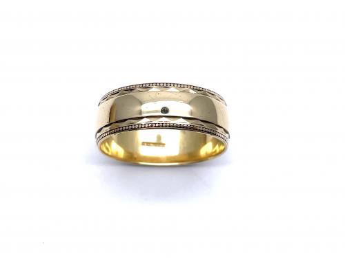 18ct Yellow Gold Patterned Wedding Ring