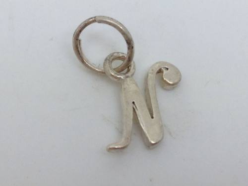 Silver Initial N Charm