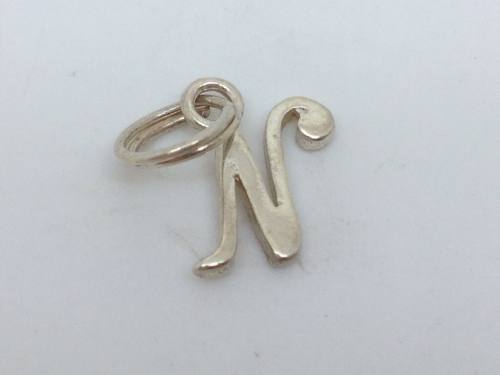 Silver Initial N Charm