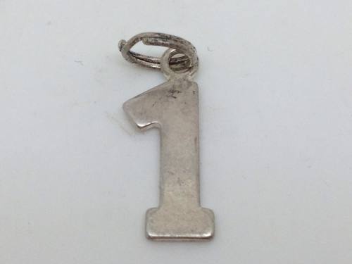 Silver Number 1 Charm