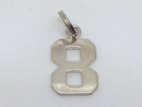 Silver Number 8 Charm