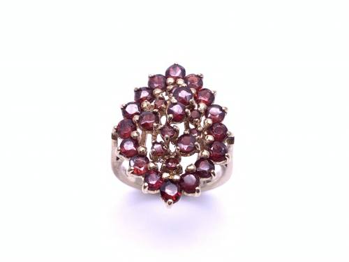 9ct Yellow Gold Garnet Cluster Ring