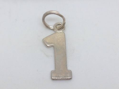 Silver Number 1 Charm