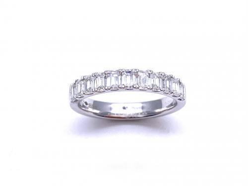 Platinum Emerald Cut Diamond Eternity Ring 1.00ct