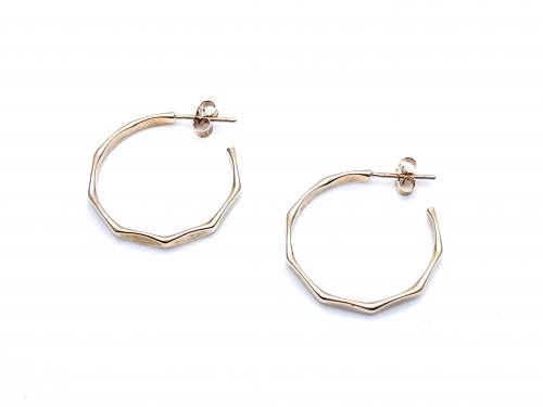 9ct Yellow Gold Stud Hoop Earrings