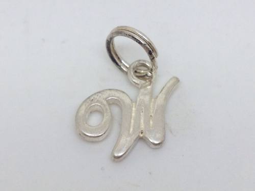 Silver Initial W Charm