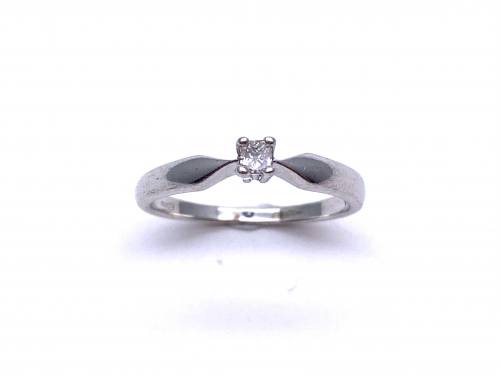 9ct White Gold Diamond Solitaire Ring