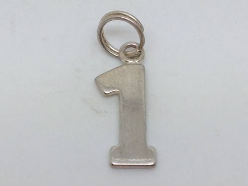 Silver Number 1 Charm