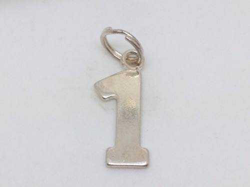 Silver Number 1 Charm