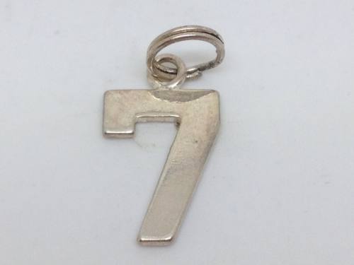 Silver Number  7 Charm