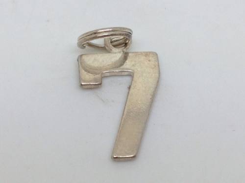 Silver Number 7 Charm