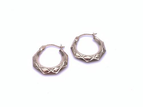 9ct Yellow Gold Creole Style Hoop Earrings 16mm