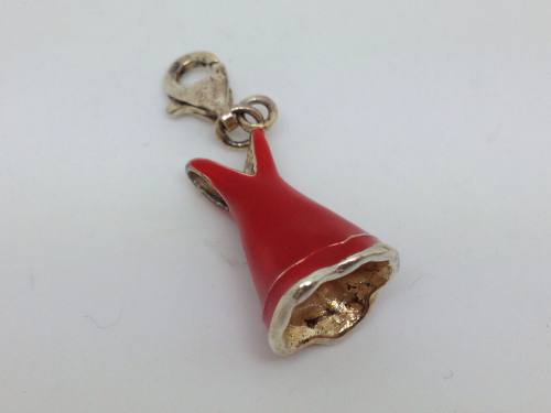 Silver Red Dress Charm