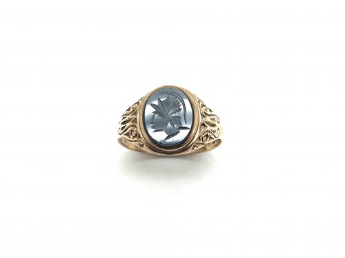9ct Yellow Gold Haematite Signet Ring