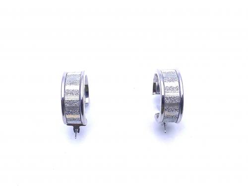 9ct White Gold Dazzle Hoop Earrings