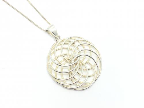 Silver Flower Loop Pendant & Chain