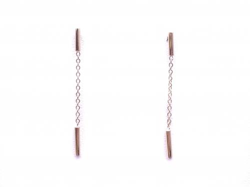 9ct Yellow Gold Bar Drop Earrings