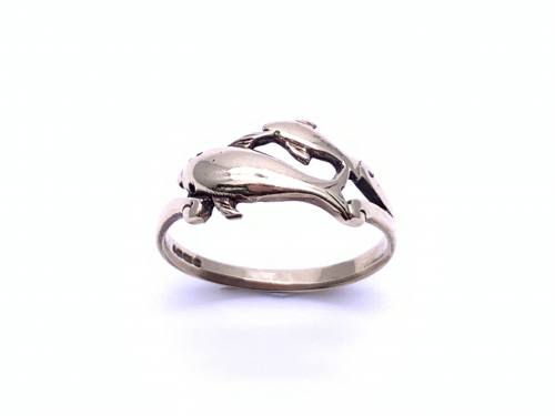 9ct Dolphin Mother & Calf Ring