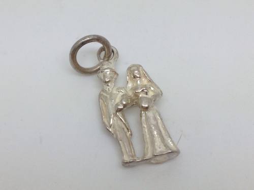 Silver Bride And Groom Charm