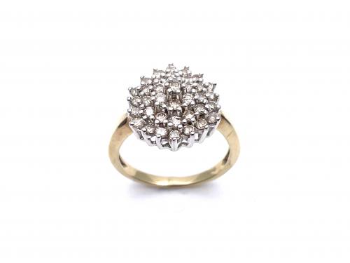 9ct Yellow Gold Diamond Cluster Ring