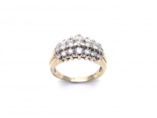 9ct Yellow Gold Diamond Cluster Ring