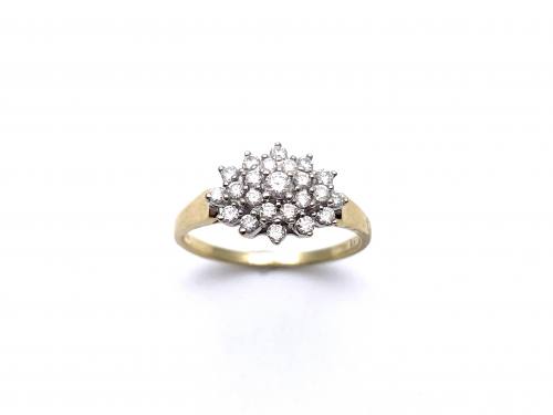 18ct Yellow Gold Diamond Cluster Ring