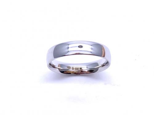 9ct White Gold Slight Court Wedding Ring 4mm