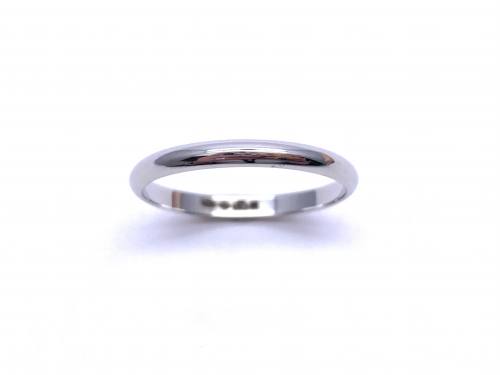 Platinum D Shaped Wedding Ring 2mm