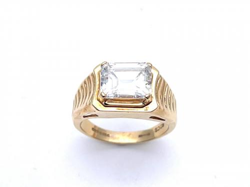 14ct Yellow Gold CZ Solitaire Ring