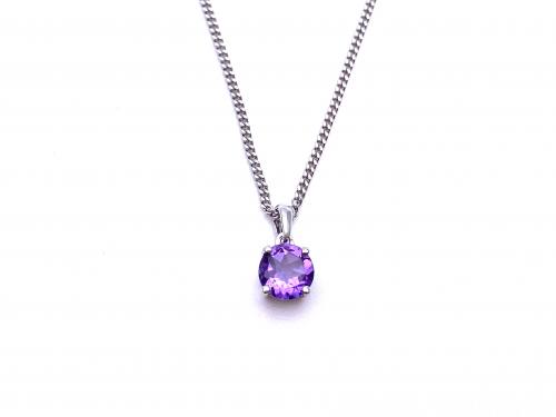 Silver Amethyst Pendant and Chain