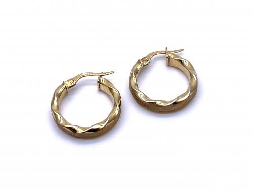 9ct Yellow Gold Fancy Hoop Earrings
