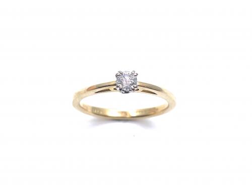 18ct Yellow Gold Diamond Soliatre Ring