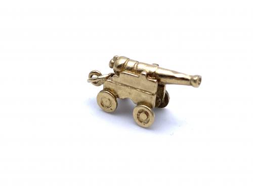 9ct Yellow Gold Cannon Charm