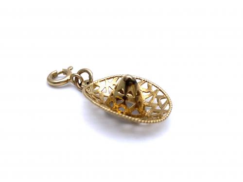 9ct Yellow Gold Sombrero Hat Charm