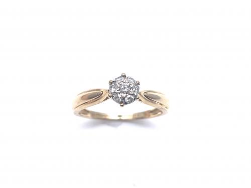 18ct Yellow Gold Diamond Cluster Ring