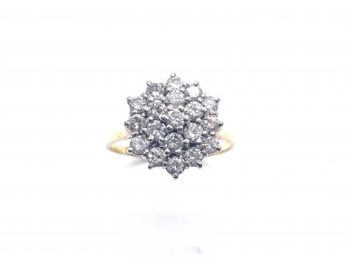 18ct Yellow Gold Diamond Cluster Ring