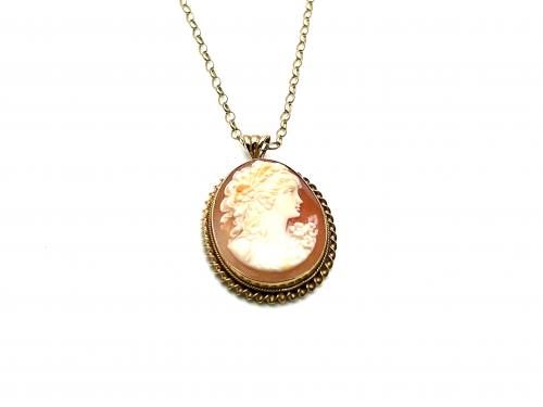 9ct Cameo Pendant & Chain