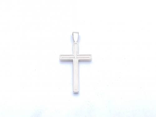 Silver Patterned Cross Pendant