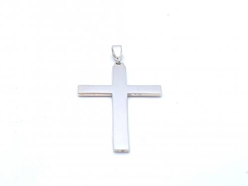 Silver Plain Solid Cross Pendant