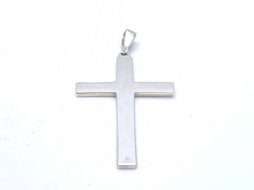 Silver Flat Plain Cross Pendant