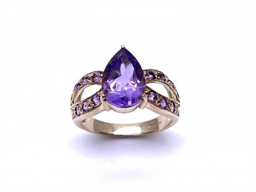 9ct Amethyst Solitaire Dress Ring