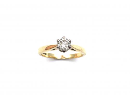 18ct Yellow Gold Diamond Solitaire Ring